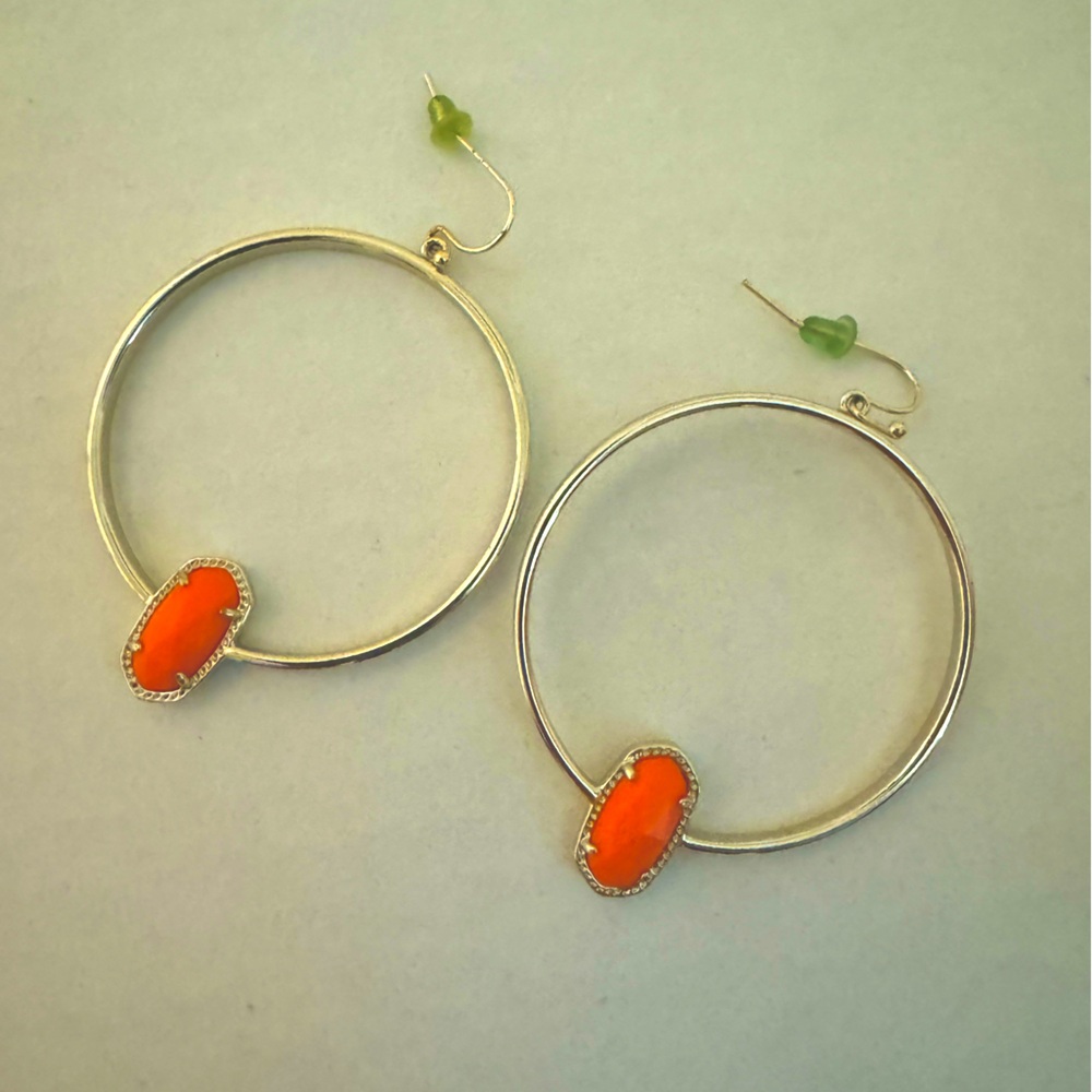 Kendra Scott Gold & Orange Elora Hoop Earrings